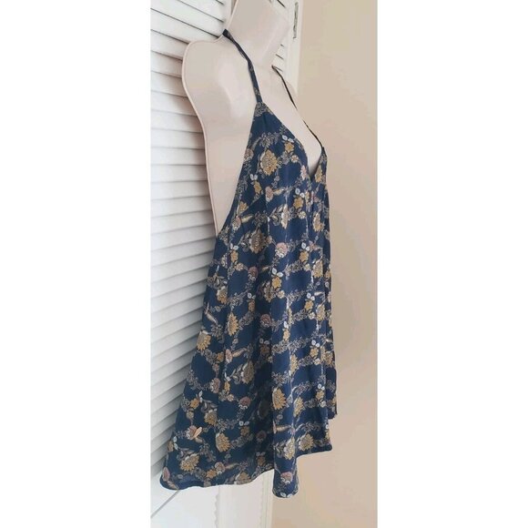NEW FREE PEOPLE CHIARA FLORAL JACQUARD ROMPER IN BLUE SMALL - Picture 5 of 11